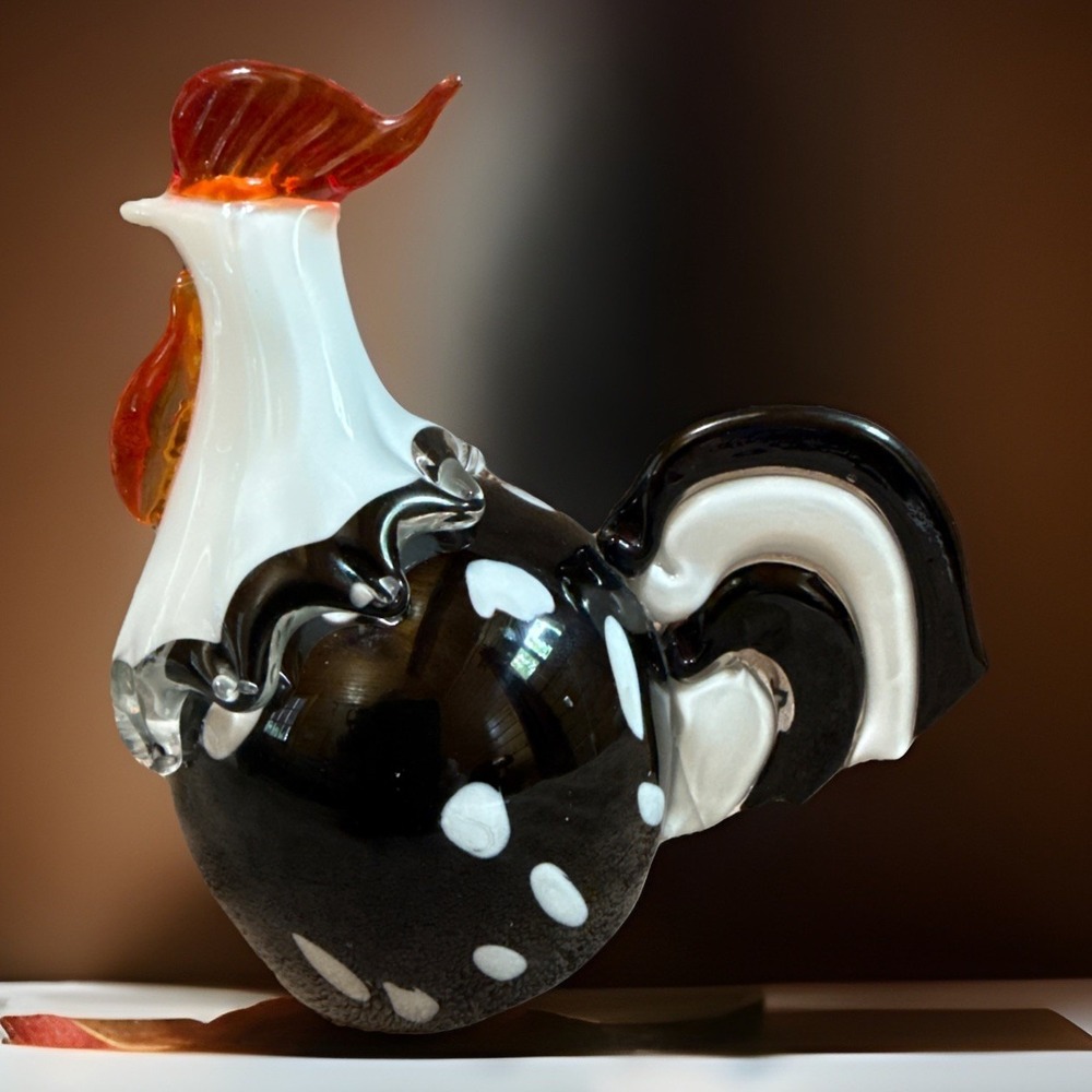 LENOX Day Break With Dotty Figurine Art Glass Paperweight 5-1/2" Rooster See Des